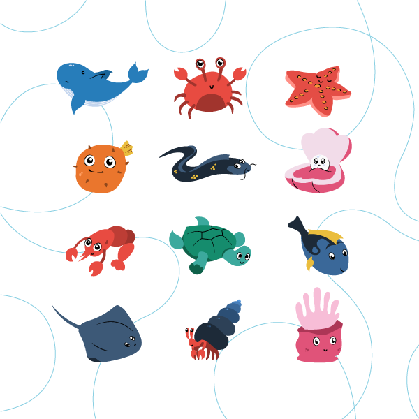 Cute Underwater Sea Animals Pack - Illustrations pack | Illustation.io